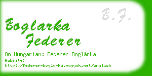 boglarka federer business card
