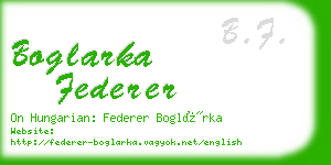 boglarka federer business card